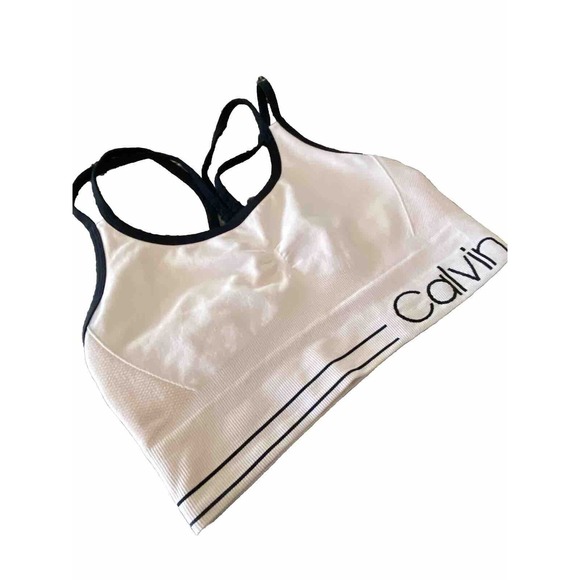 New Calvin Klein Low impact Performance Racerback Pullover Lounge Bra Small Pink - Picture 2 of 6